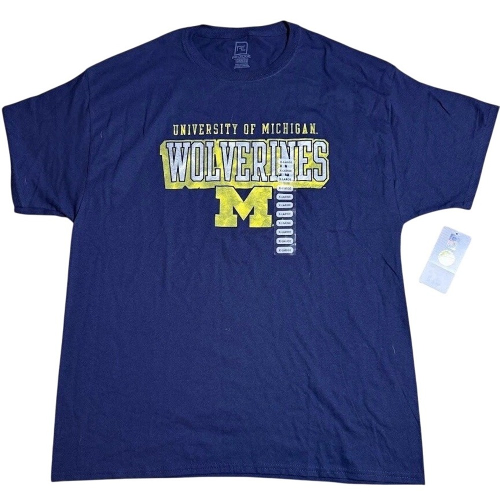 NWT Michigan Wolverines Shirt‎ Men's XL Navy NCAA College Graphic